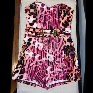 Bebe Animal Print Romper